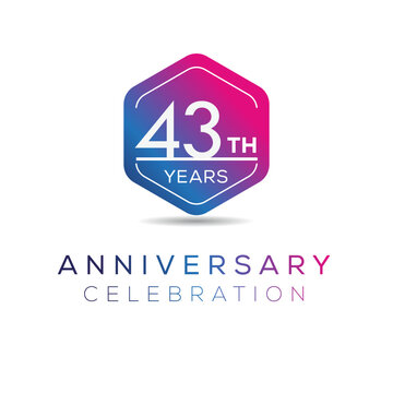 43 years anniversary celebration template, Vector illustration.