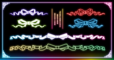ネオン看板風デザインのリボンセット。
