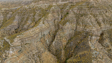desierto de Gorafe visto desde el aire, España