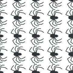 Spider vector seamless pattern on a white background. Insect pattern print on textiles, paper, wrapping paper theme