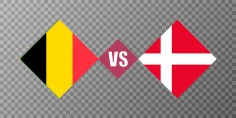 Belgium vs Denmark flag concept. Vector illustration.