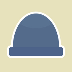 Warm blue hat. Vector illustration