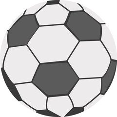 Soccer ball semi flat color  raster object. Sporting equipment. Sports gear. Fitness tool. Full sized item on white. Simple cartoon style illustration for web graphic design and animation