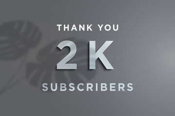 2 K subscribers celebration greeting banner with Steel Design