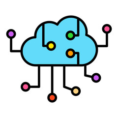 Cloud Computing Filled Line Icon