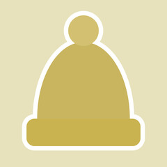 Yellow winter hat. Vector illustration