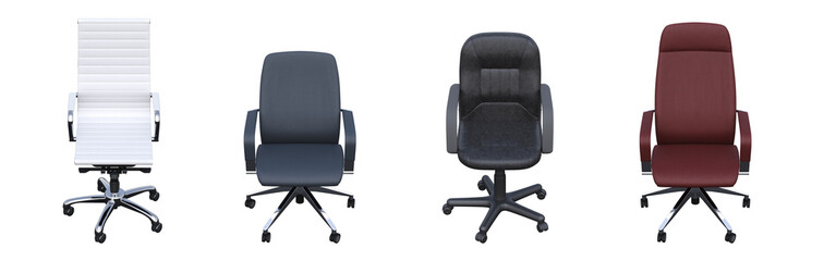 office chair isolate on a transparent background, interior furniture, 3D illustration, cg render