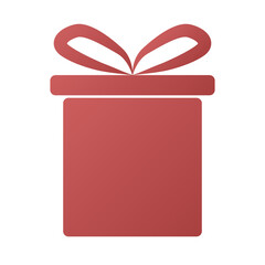 Red gift box. Vector illustration