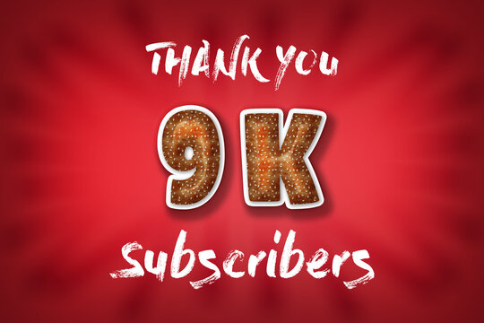 9 K  subscribers celebration greeting banner with Burger Design
