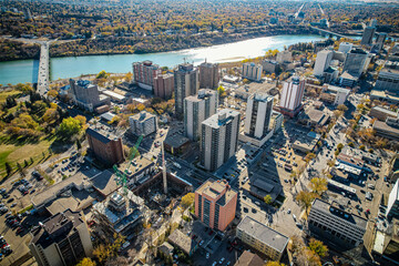 Downtown Aerial View of the City of Saskatoon