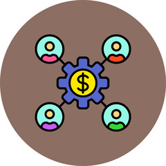 Management Multicolor Circle Filled Line Icon