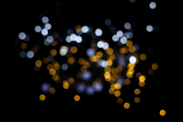 multicolored round blurred bokeh of different sizes. for postcards, signs, labels, New Year's flyers