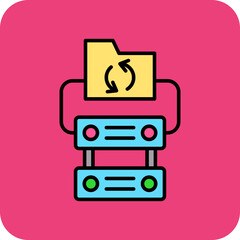 Backup Multicolor Round Corner Filled Line Icon
