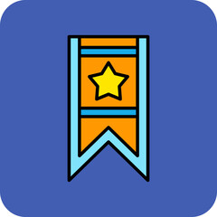 Bookmark Multicolor Round Corner Filled Line Icon