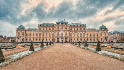 Belvedere Wien altes barockes Schloss  - obrazy, fototapety, plakaty