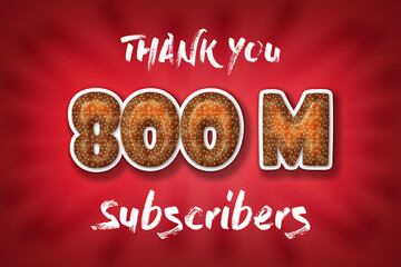 800 Million  subscribers celebration greeting banner with Burger Design