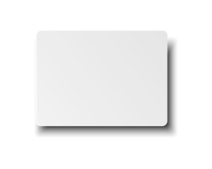 White rounded corner card isolated on white background