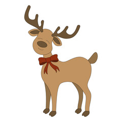 Cute Christmas cartoon reindeer