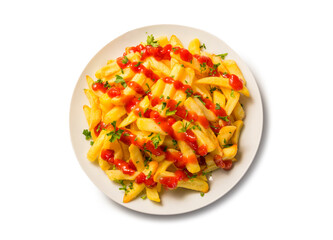 Patatas fritas con salsa ketchup