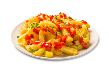 Patatas fritas con salsa ketchup