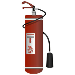 Obraz premium Fire extinguisher in realistic style. Colorful vector illustration on a white background.