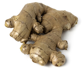ginger rhizome  isolated on white background.