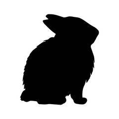 Vector hand drawn doodle sketch bunny rabbit silhouette isolated on white background