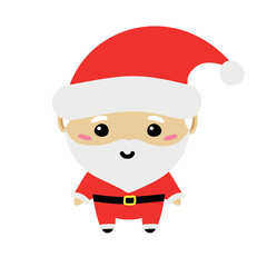 Vector flat cartoon Christmas Santa Claus isolated on white background