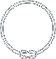 Round rope frame isolated on white background. Twisted cord © Quarta