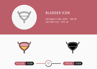 Bladder icon vector illustration. Urinary Bladder symbol on isolated background for ui mobile app, web design, and presentation.