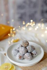 Healthy truffles on a plate