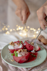 chef preparing dessert