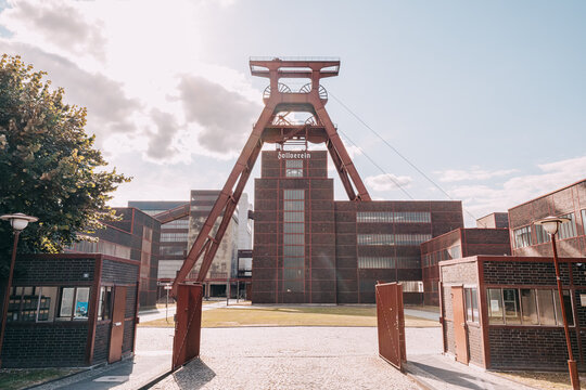 27 July 2022, Essen, Germany: Zollverein - unesco memorial complex with mines, coking of coal in the industrial area of Germany. Travel landmark
