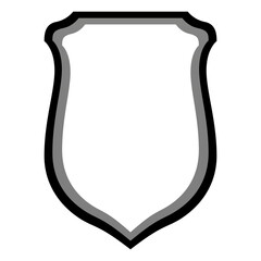 Shield icon template. Logo design in flat style. Colorful PNG illustration.