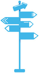 Street pointers semi flat color raster object. Full sized item on white. Choosing direction. Setting destination. Simple cartoon style illustration for web graphic design and animation