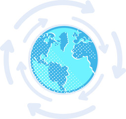 Globalization process semi flat color raster object. Surface of Earth. Global connection. Full sized item on white. Simple cartoon style illustration for web graphic design and animation
