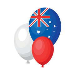 australian flag in balloons helium