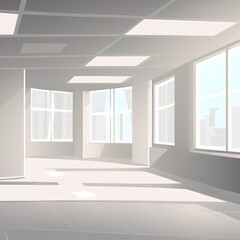 Fototapeta na wymiar Empty room interior. clear building, apartment white, architecture inside. 2d illustrated illustration