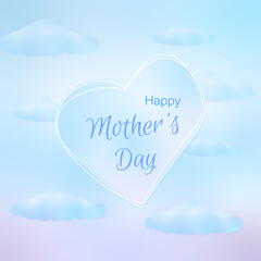 mother's day card with a heart and a gentle background