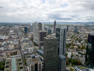 Obraz premium The view over the skyscrapers in Frankfurt.