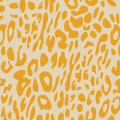 Abstract modern leopard seamless pattern. Animals trendy background. White and orange decorative vector stock illustration for print, card, postcard, fabric, textile. Modern ornament of stylized skin