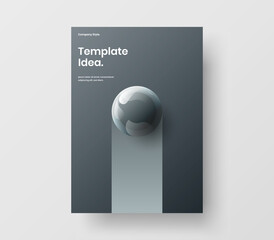 Amazing realistic balls front page template. Clean cover A4 design vector layout.