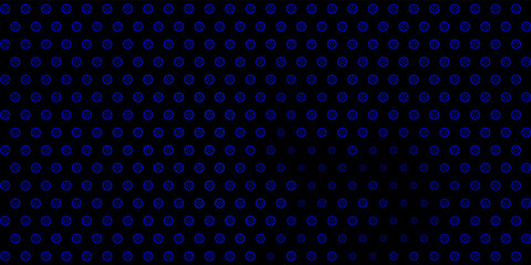 Dark BLUE vector background with occult symbols. - obrazy, fototapety, plakaty