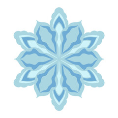 Decorative elegant snowflake. Vector design element. Doodle mandala graphic design.