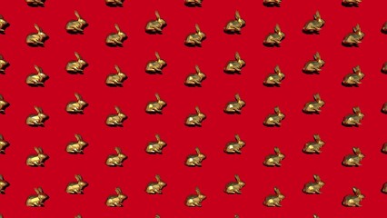 happy chinese new year Year of the Chinese rabbit. Traditional chinese red background. 3d rendering illustrator.