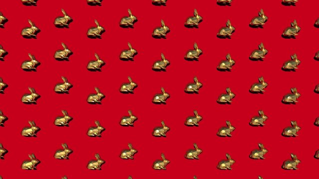 happy chinese new year Year of the Chinese rabbit. Traditional chinese red background. 3d rendering illustrator.