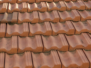 red tile roof background