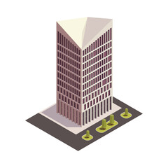 Polygonal Skyscraper Isometric Composition