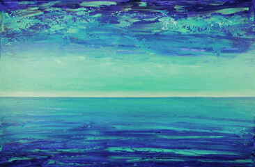 Abstract art painting about ocean
