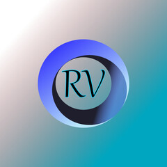 3D circle in light blue and dark blue with VR symbols